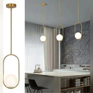 SeeU Modern Pendant Lighting GoldBrass Globe Light Fixture MidCentury Chandelier